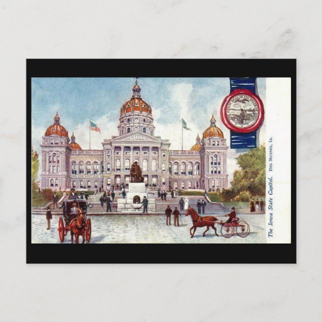 Gammalt vykort - Des Moines, Iowa, USA (Framsida)