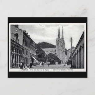 Gammalt vykort - Diekirch, Luxemburg