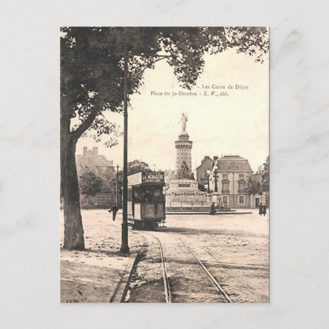 Gammalt vykort - Dijon, Frankrike (Framsida)