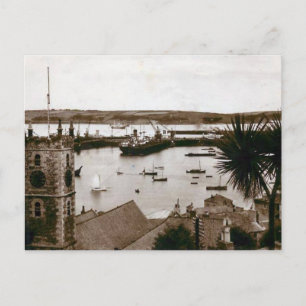 Gammalt vykort - Docks, Falmouth, Cornwall