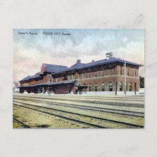 Gammalt vykort - Dodge City, Kansas, USA