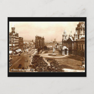 Gammalt vykort - Donegall Square, Belfast