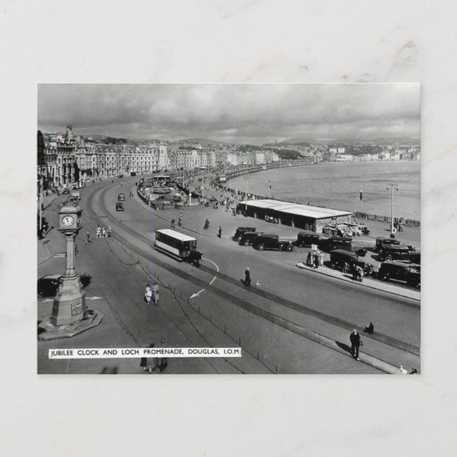 Gammalt vykort - Douglas, Isle of Man (Framsida)