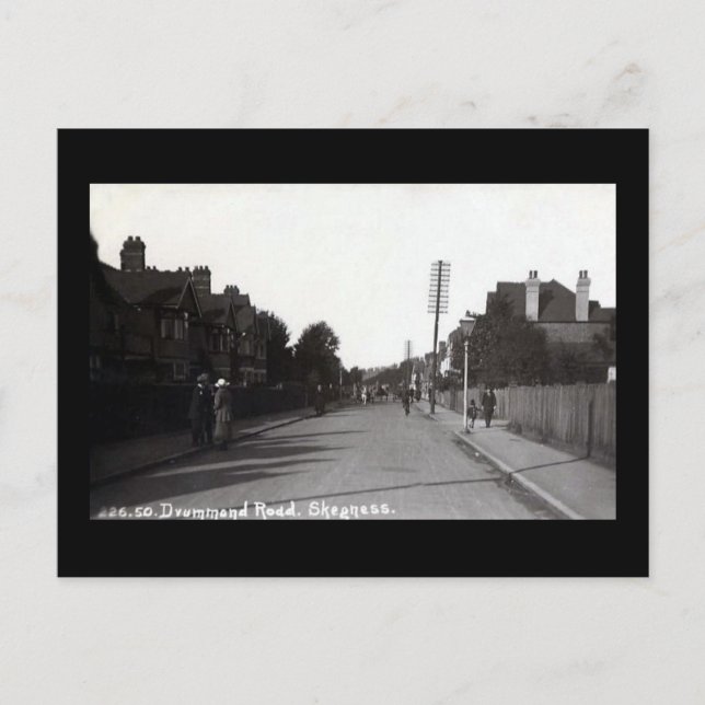 Gammalt vykort - Drummond Road, Skegness (Framsida)
