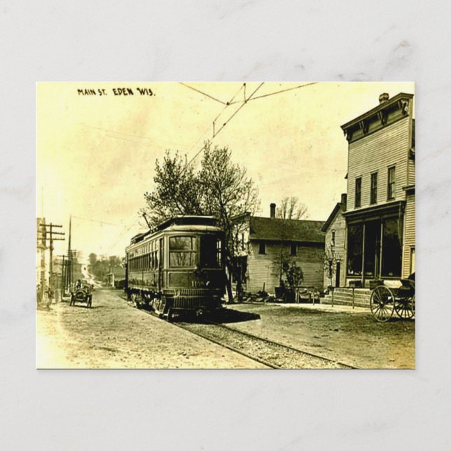 Gammalt vykort - Eden Wisconsin (Framsida)