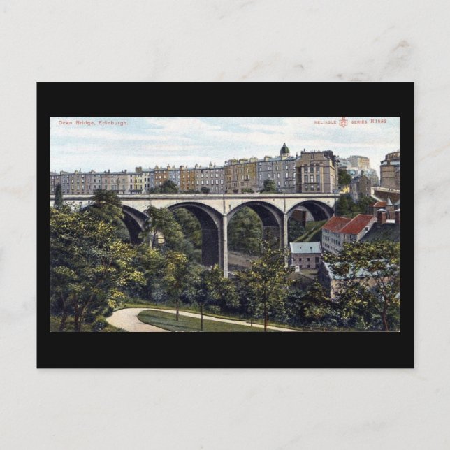 Gammalt vykort, Edinburgh, Dean Bridge Vykort (Framsida)