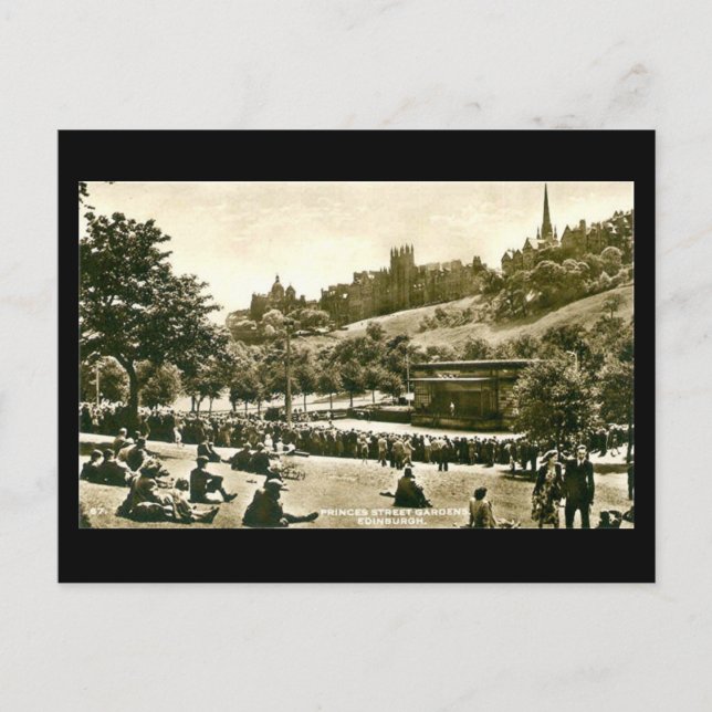 Gammalt vykort, Edinburgh, Princes St Gardens Vykort (Framsida)