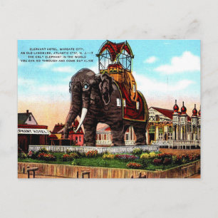 Gammalt vykort - Elephant Hotel, Atlantic City