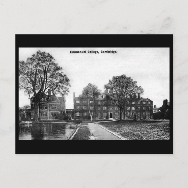Gammalt vykort - Emmanuel College, Cambridge (Framsida)
