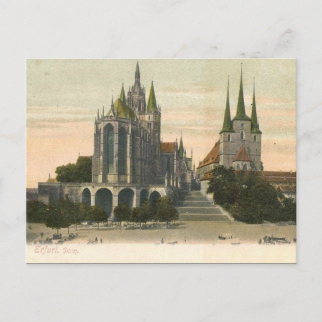 Gammalt vykort - Erfurt, Thuringia, Tysklant (Framsida)
