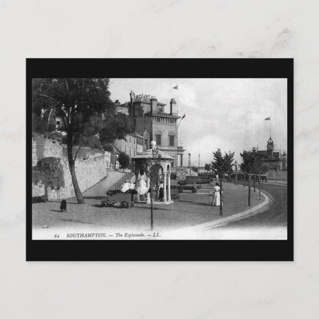Gammalt vykort - Esplanade, Southampton (Framsida)