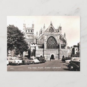 Gammalt vykort - Exeter Cathedral