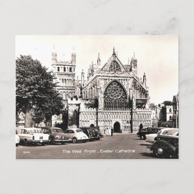 Gammalt vykort - Exeter Cathedral (Framsida)