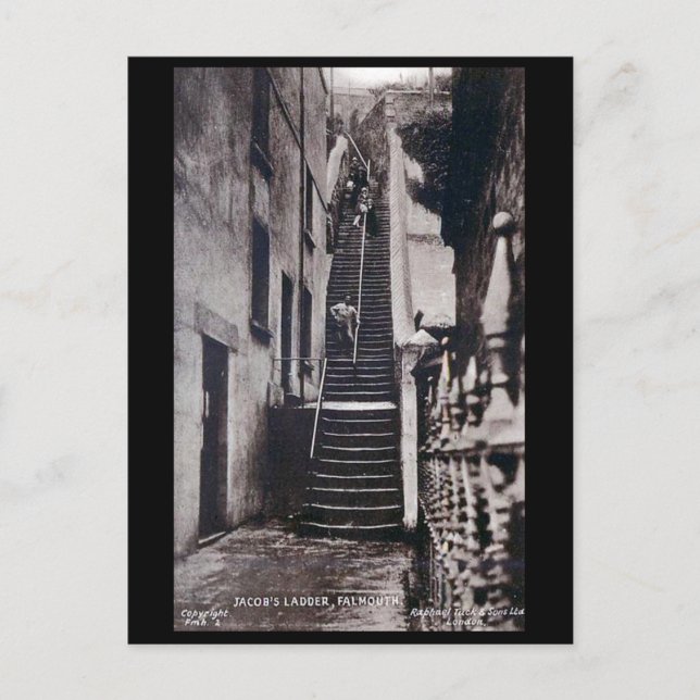 Gammalt vykort - Falmouth, Cornwall (Framsida)