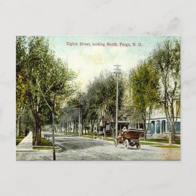Gammalt vykort - Fargo, North Dakota, USA (Framsida)