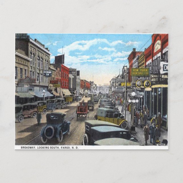 Gammalt vykort - Fargo, North Dakota, USA (Framsida)