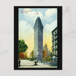 Gammalt vykort, Flat Järn Byggande, New York City Vykort