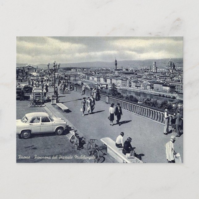 Gammalt vykort - Florens - Firenze - Italien (Framsida)