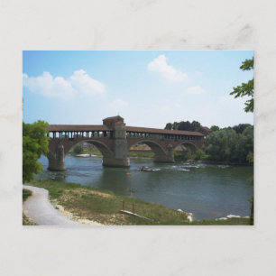 Gammalt vykort för Bridge Pavia