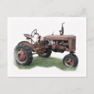 Gammalt vykort för Farm-traktor