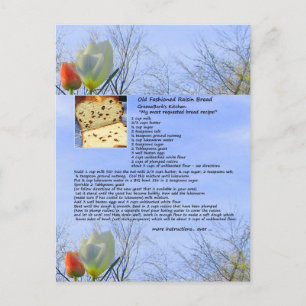 Gammalt vykort för Raisin Bread Recipe