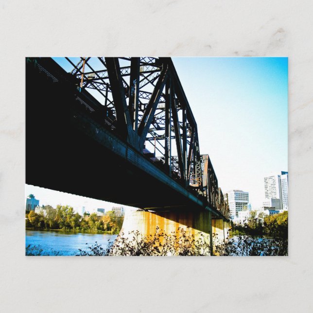 Gammalt vykort för tåg-brygga (Framsida)