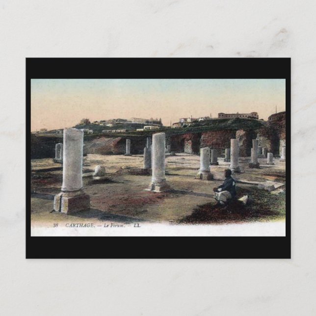 Gammalt vykort - Forum, Carthage, Tunisien (Framsida)