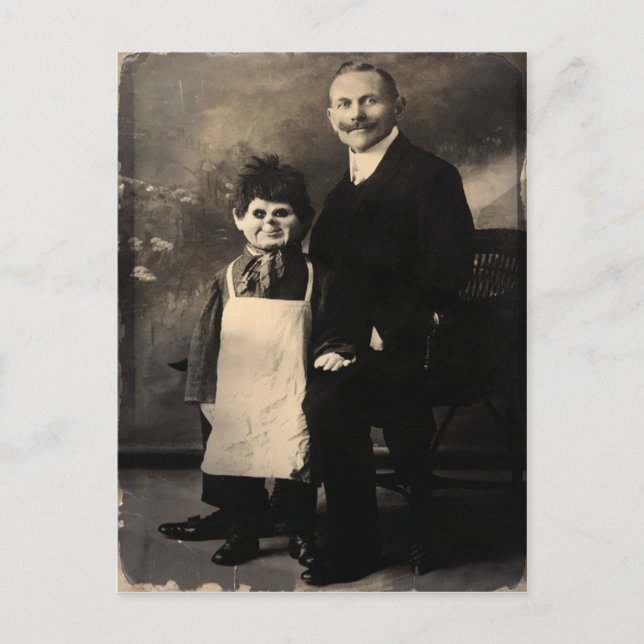 Gammalt vykort från Creepy Ventriloquist-duman (Framsida)