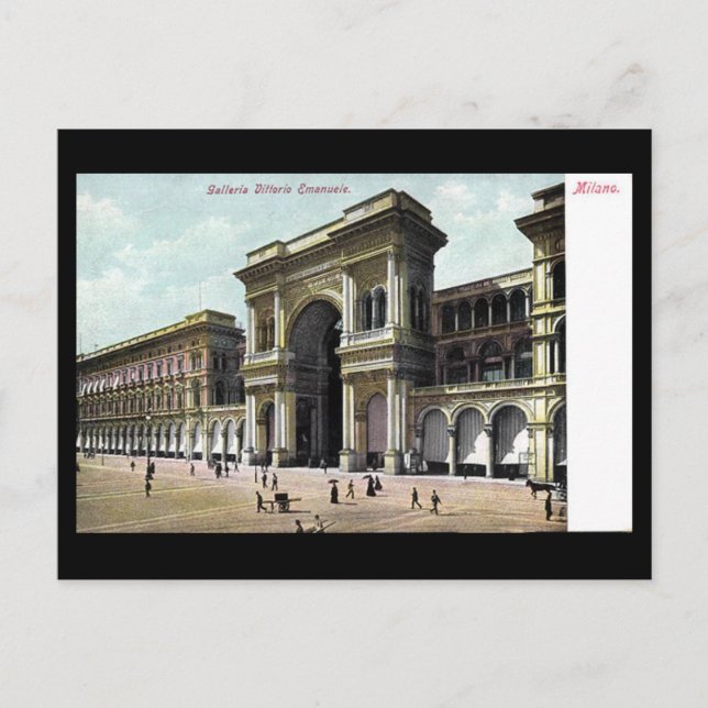 Gammalt vykort - Galleria Vittorio Emanuele (Framsida)