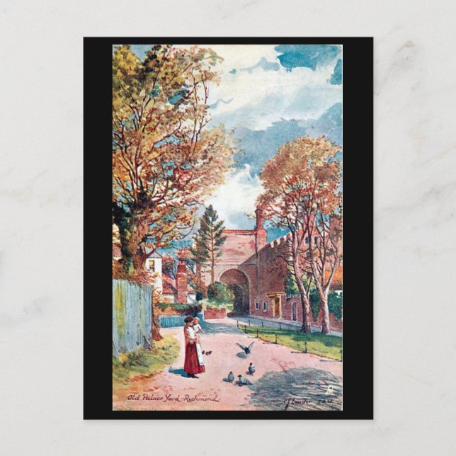 Gammalt vykort - Gamla Palace Yard, Richmond, Lond (Framsida)