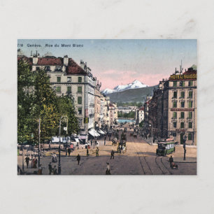 Gammalt vykort - Genève, Schweiz