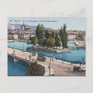 Gammalt vykort - Genève, Schweiz