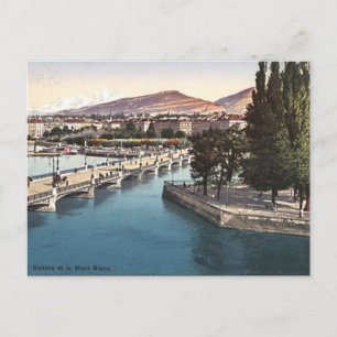 Gammalt vykort - Genève, Schweiz