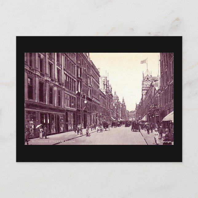 Gammalt vykort, Glasgow, Buchanan Street Vykort (Framsida)