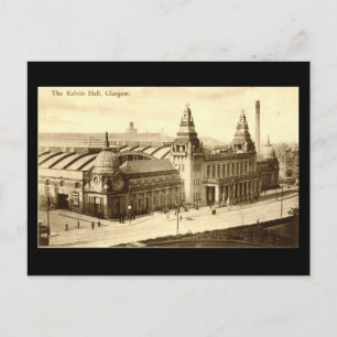 Gammalt vykort, Glasgow, Kelvin Hall Vykort