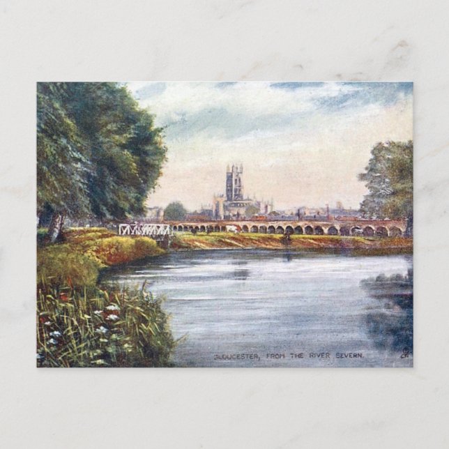 Gammalt vykort - Gloucester, England (Framsida)