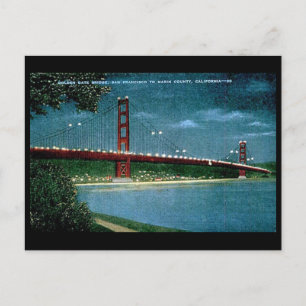 Gammalt vykort - Golden Grind Bridge, San Francisc