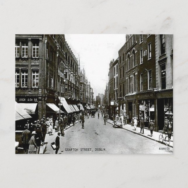 Gammalt vykort - Grafton Street, Dublin (Framsida)