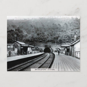 Gammalt vykort - Grindleford Station, Derbyshire