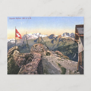 Gammalt vykort - Grosser Mythen, Schwyz, Schweiz