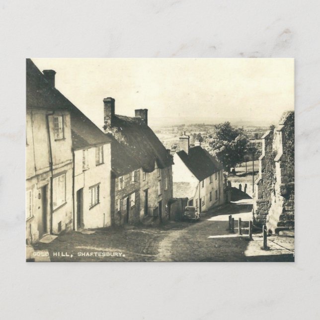Gammalt vykort - Guld Backe, Shaftesbury, Dorset (Framsida)