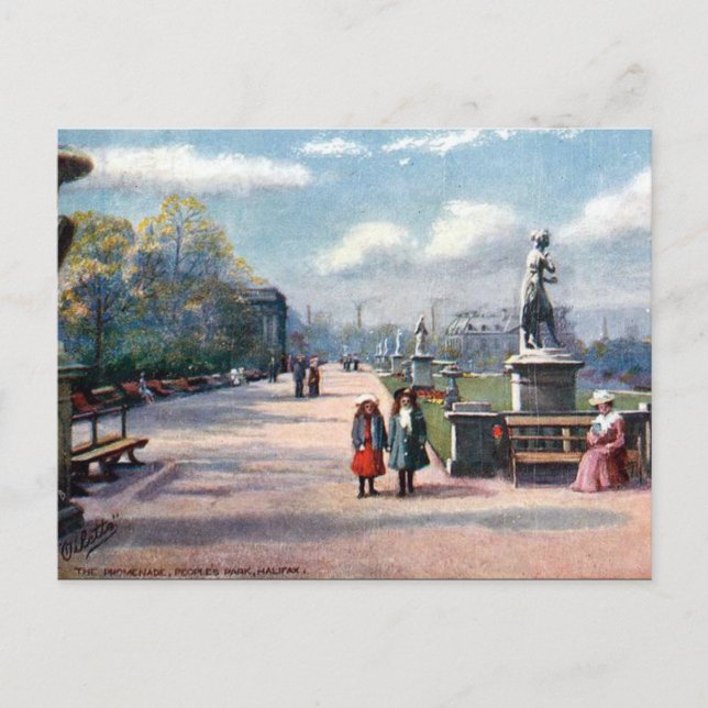 Gammalt vykort - Halifax, Yorkshire (Framsida)