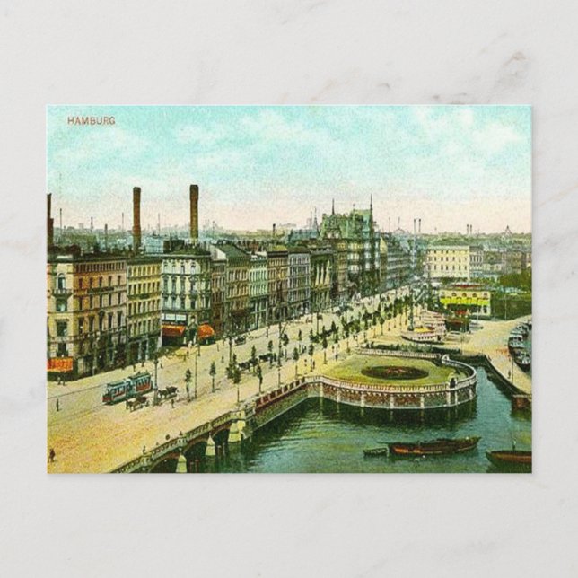 Gammalt vykort - Hamburg, Tysklant (Framsida)