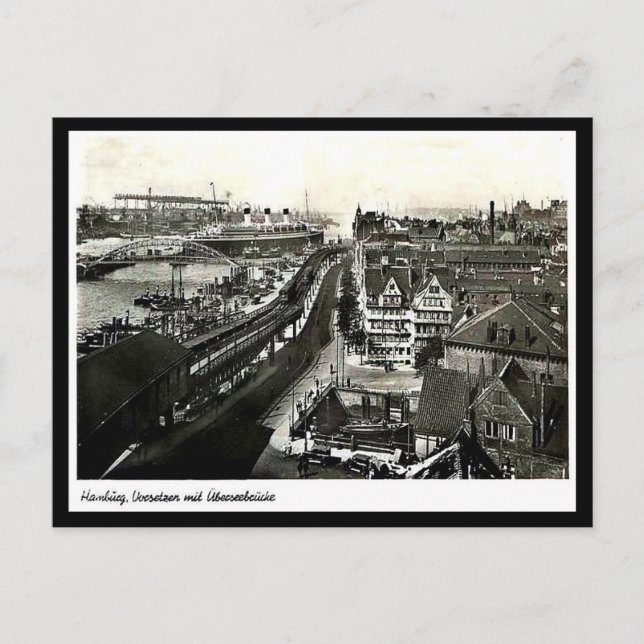 Gammalt vykort - Hamburg, Tysklant (Framsida)
