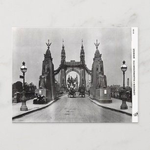 Gammalt vykort - Hammersmith Bridge, London
