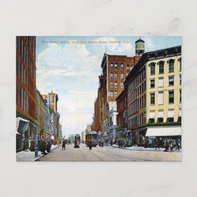 Gammalt vykort - Hartford, Connecticut, USA (Framsida)