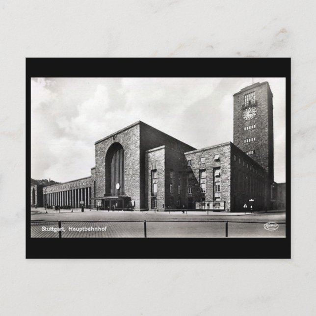 Gammalt vykort - Hauptbahnhof, Stuttgart (Framsida)
