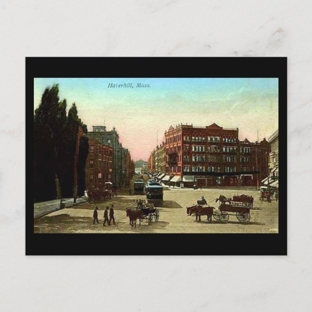 Gammalt vykort - Haverhill, Massachusetts (Framsida)