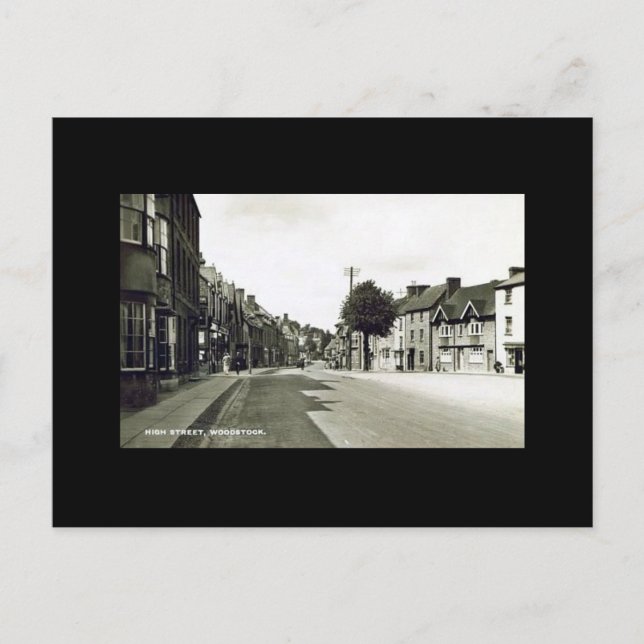 Gammalt vykort - High Street, Woodstock, Oxfordshi (Framsida)