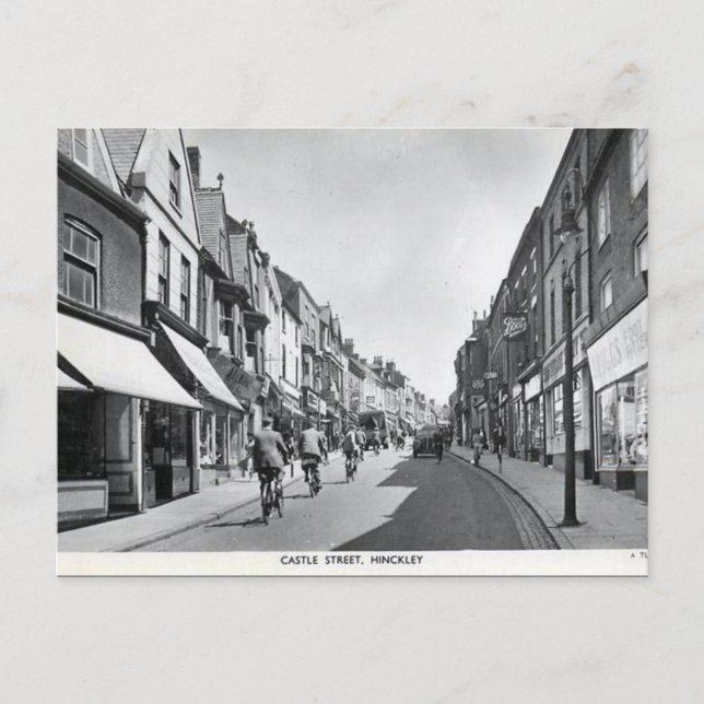 Gammalt vykort - HInckley, Leicestershire (Framsida)